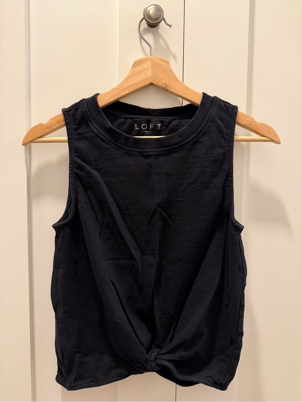 LOFT Black Knot-Front Sleeveless Tank